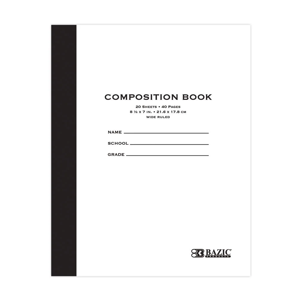 Wide Ruled Composition Journal – 20 Sheets (40 Pages)