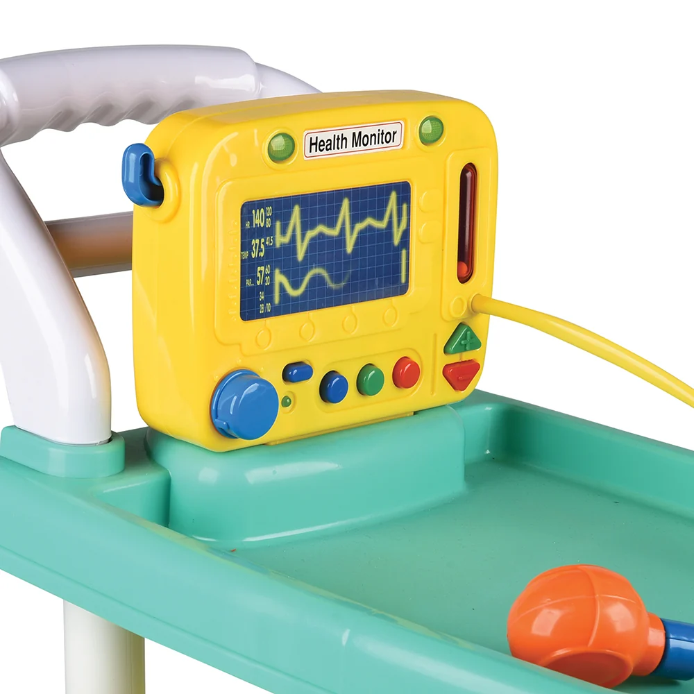 Rolling Medical Cart Play Set with Lab Coat & 12 Accessories - Image 5