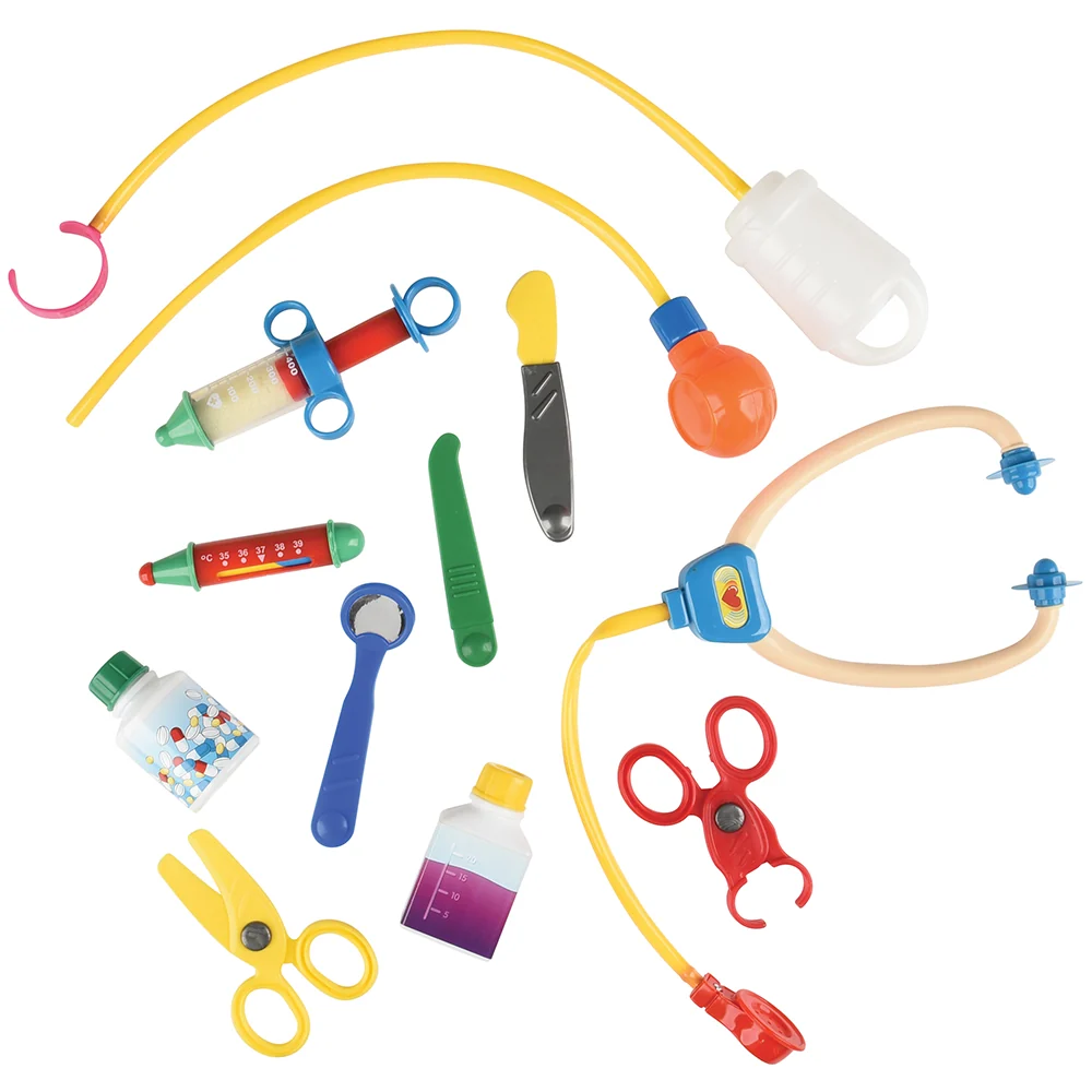 Rolling Medical Cart Play Set with Lab Coat & 12 Accessories - Image 7