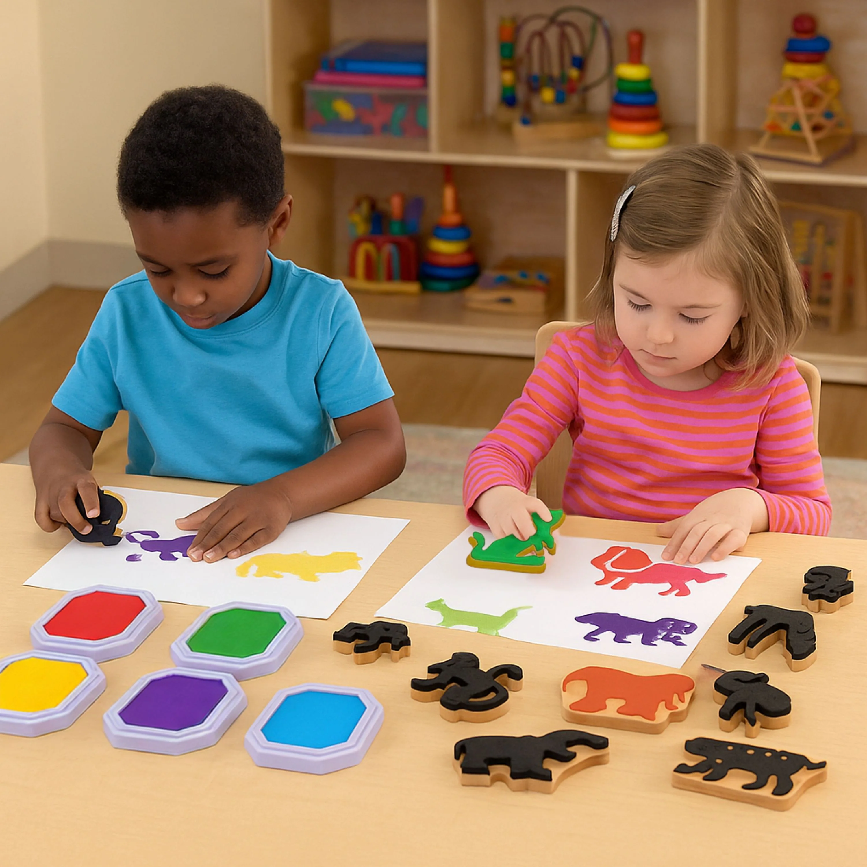 Mega Washable Stamp Pads Bundle | Set of 6 Jumbo Non-Toxic Ink Pads - Image 2