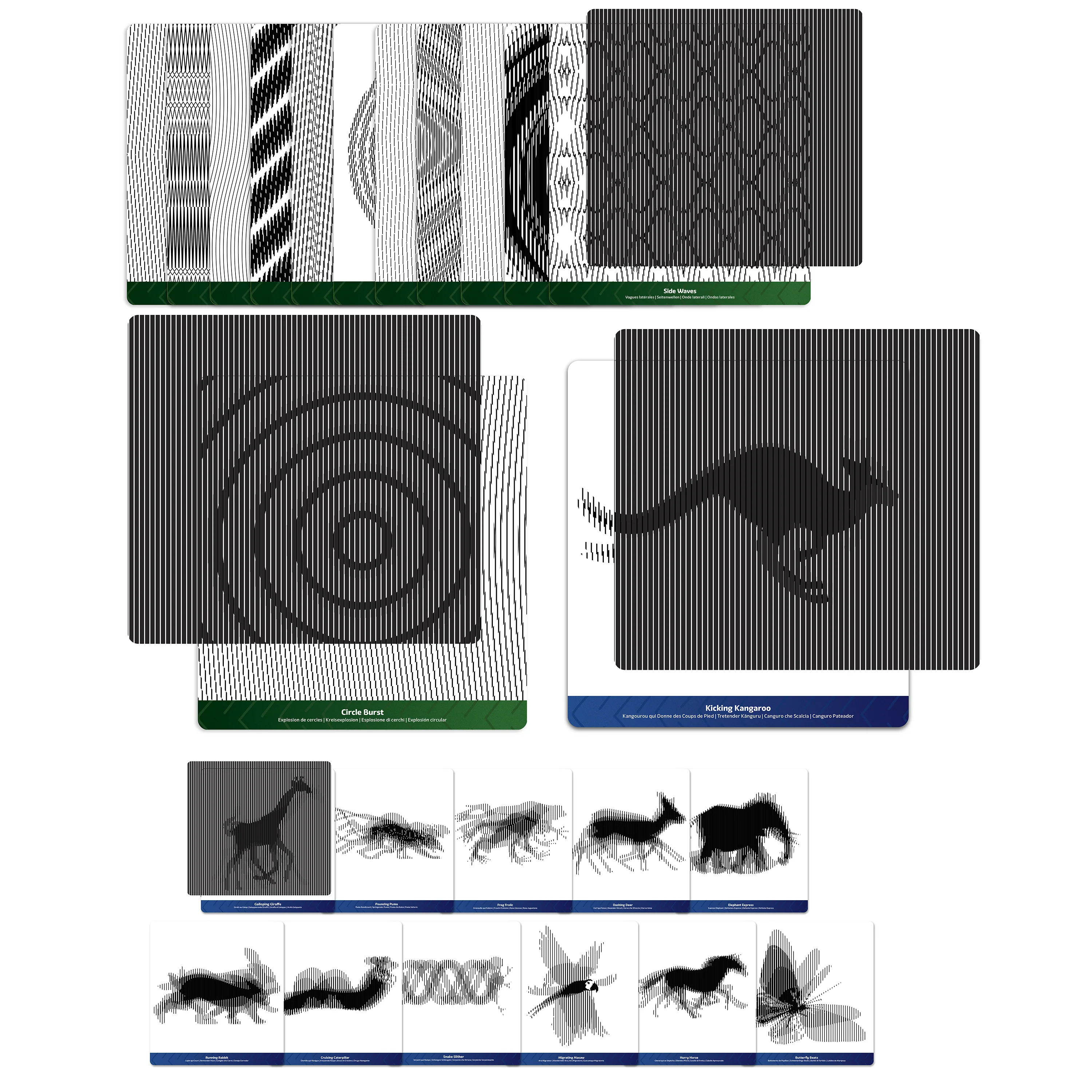 Mindful Motions Exploration & Discovery Sensory Cards | 24 Optical Illusion Cards with Motion Sliders