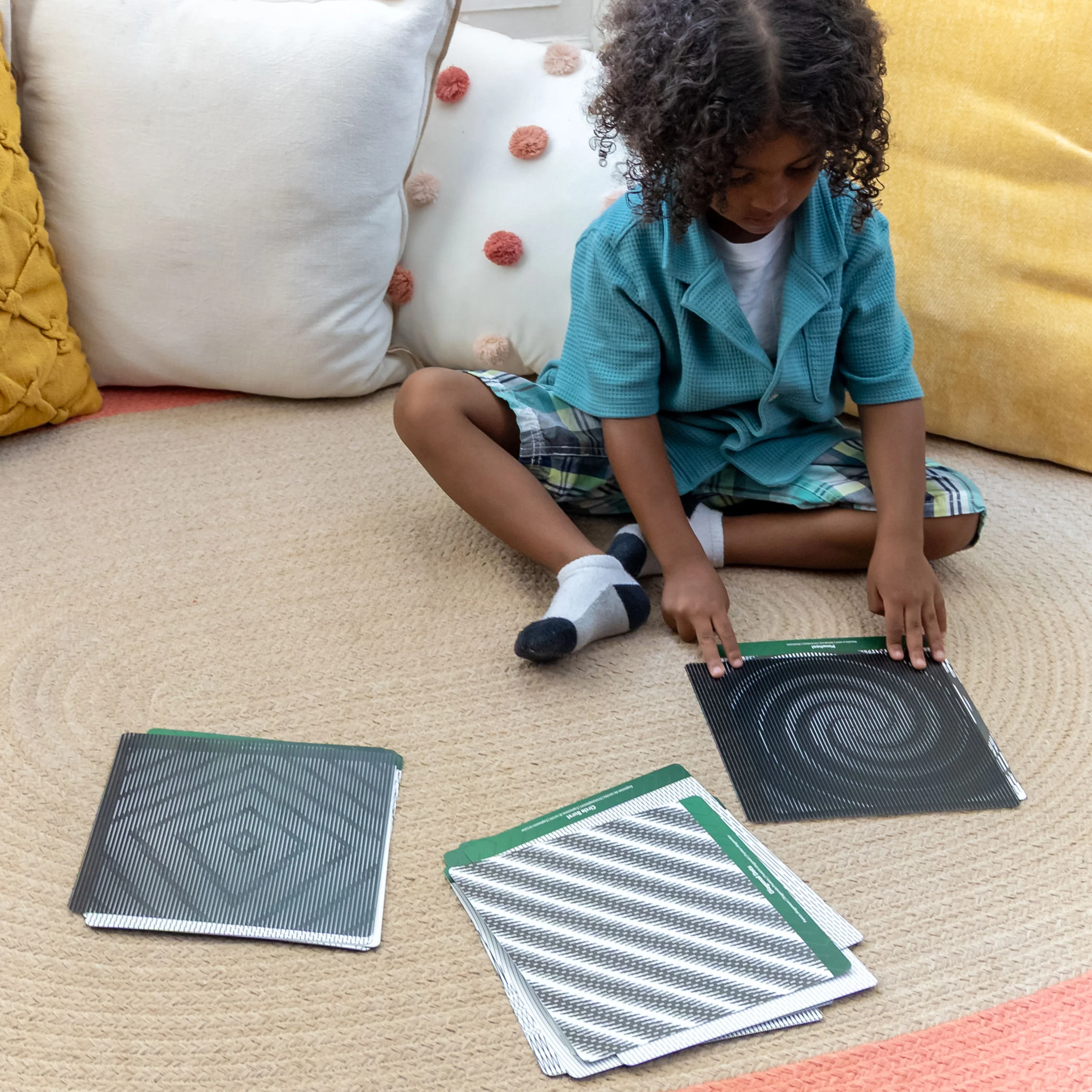Mindful Motions Exploration & Discovery Sensory Cards | 24 Optical Illusion Cards with Motion Sliders - Image 3