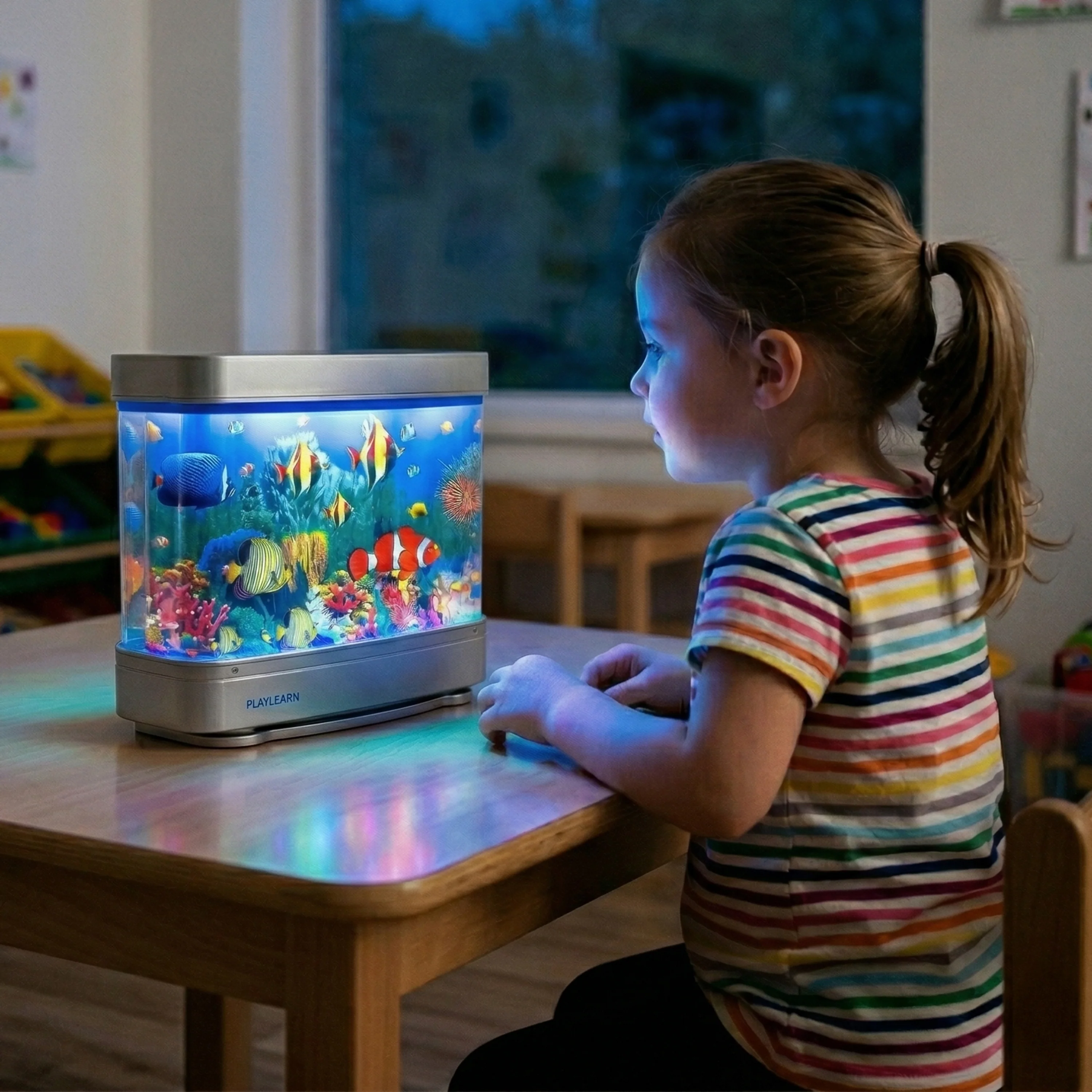 Mini Aquarium Lamp with Rolling Screen | Compact Calming Sensory Light - Image 2