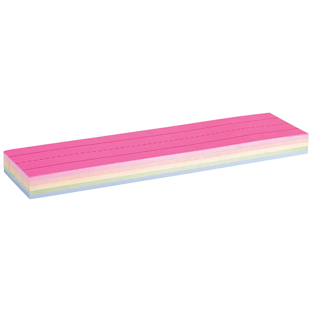 3"x12" Mini Sentence Strips | 100-Pack Double-Sided Ruled in Assorted Colors - Image 3