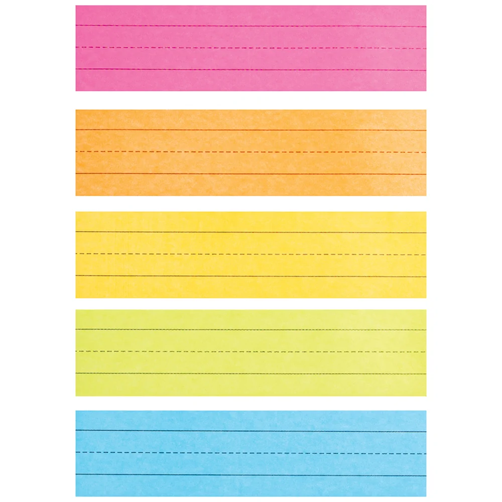 3"x12" Mini Sentence Strips | 100-Pack Double-Sided Ruled in Assorted Colors - Image 4