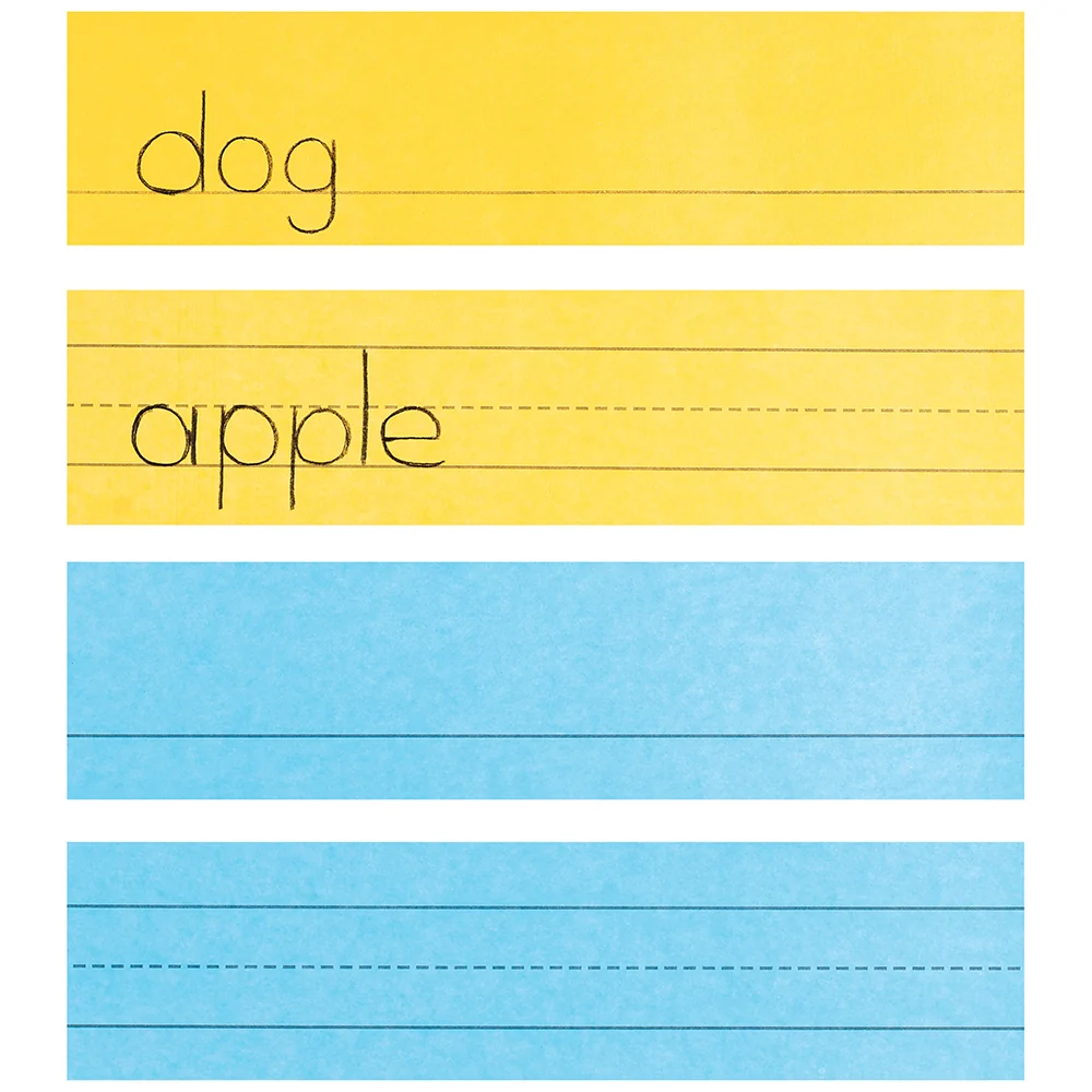 3"x12" Mini Sentence Strips | 100-Pack Double-Sided Ruled in Assorted Colors - Image 5