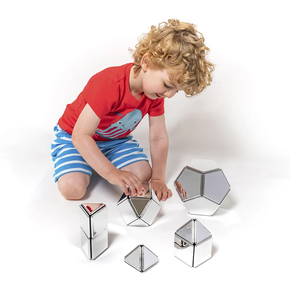 Mirrored Magnetic Polydron | 48-Piece STEM Geometry Building Set - Image 6
