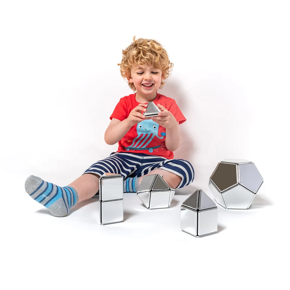 Mirrored Magnetic Polydron | 48-Piece STEM Geometry Building Set - Image 7