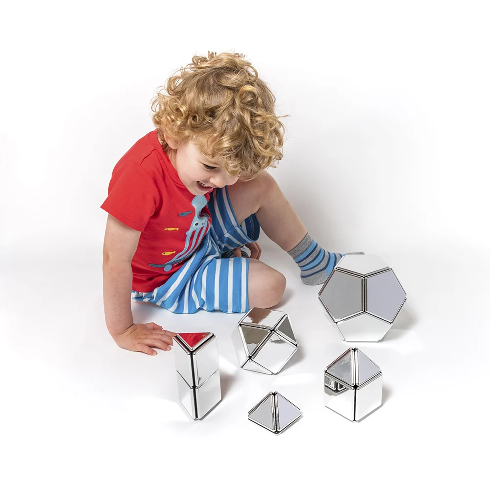 Mirrored Magnetic Polydron | 48-Piece STEM Geometry Building Set - Image 8