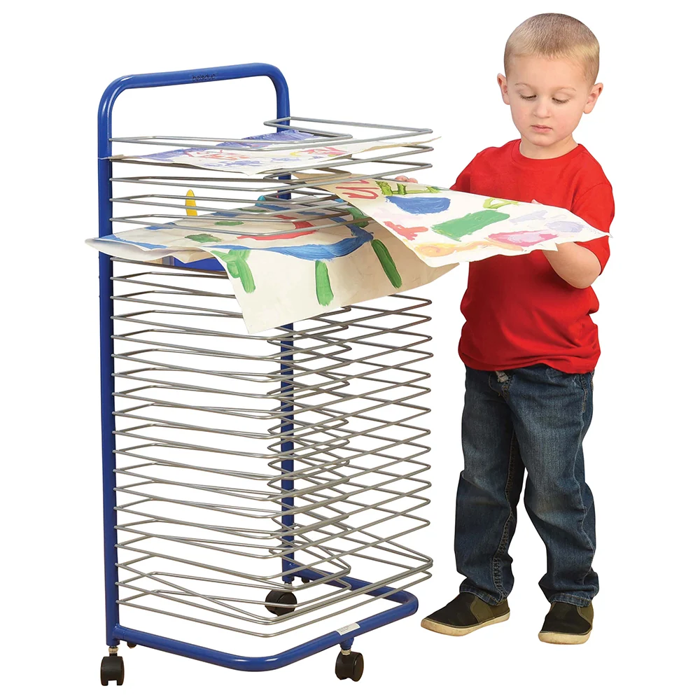 Rolling Art Drying Rack with 24 Wire Shelves - Image 3