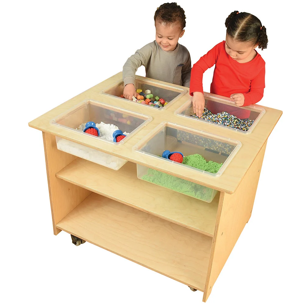Mobile Sensory Table with Trays & Lids | Rolling Activity Station for Preschool Sensory Play - Image 10