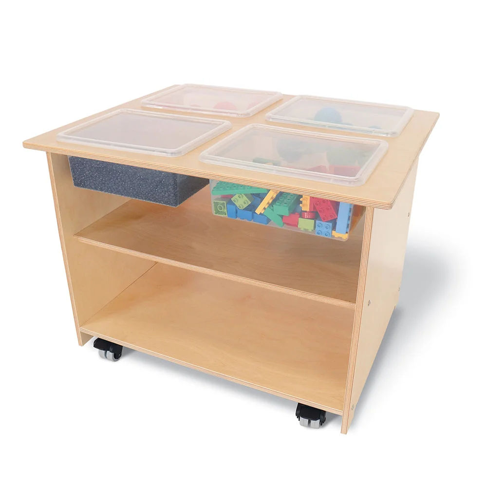 Mobile Sensory Table with Trays & Lids | Rolling Activity Station for Preschool Sensory Play - Image 5