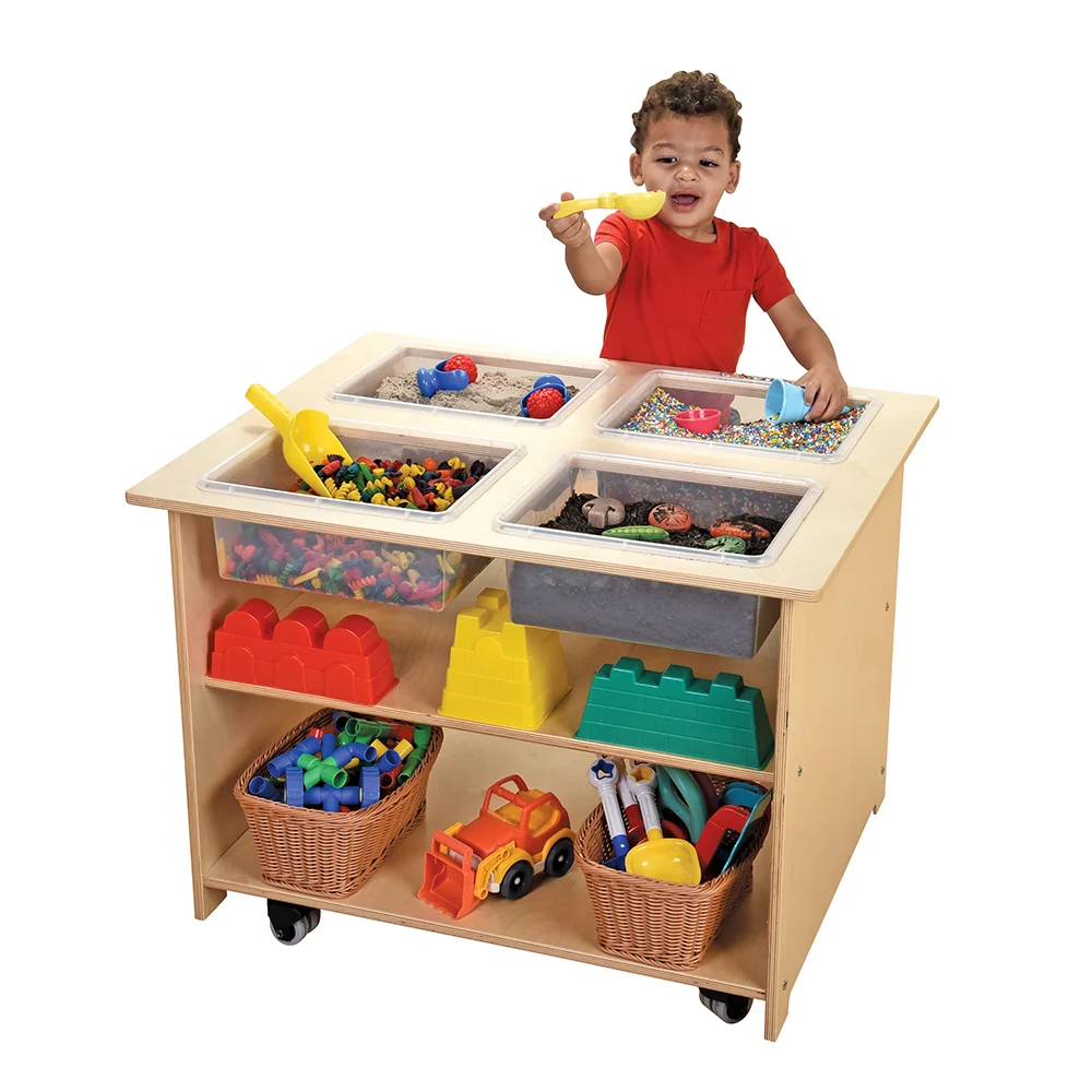 Mobile Sensory Table with Trays & Lids | Rolling Activity Station for Preschool Sensory Play - Image 8
