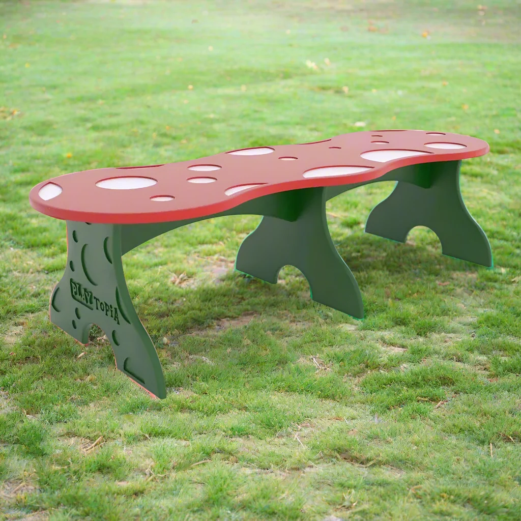 Mushroom Toddler Bench | Bright & Colorful Seating for Preschool Playgrounds - Image 2