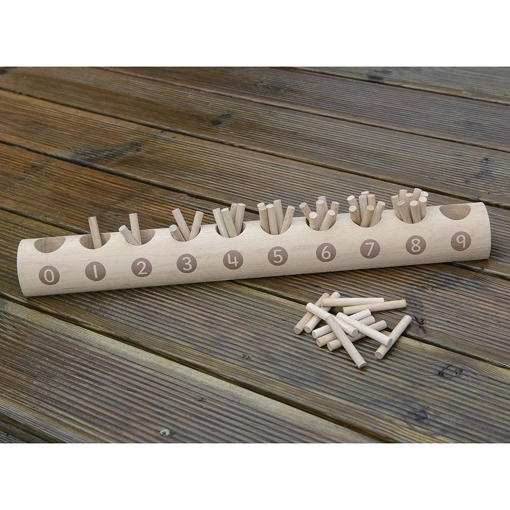Eco-Friendly Wooden Counting Log with Sticks | Natural Early Math Toy - Image 5