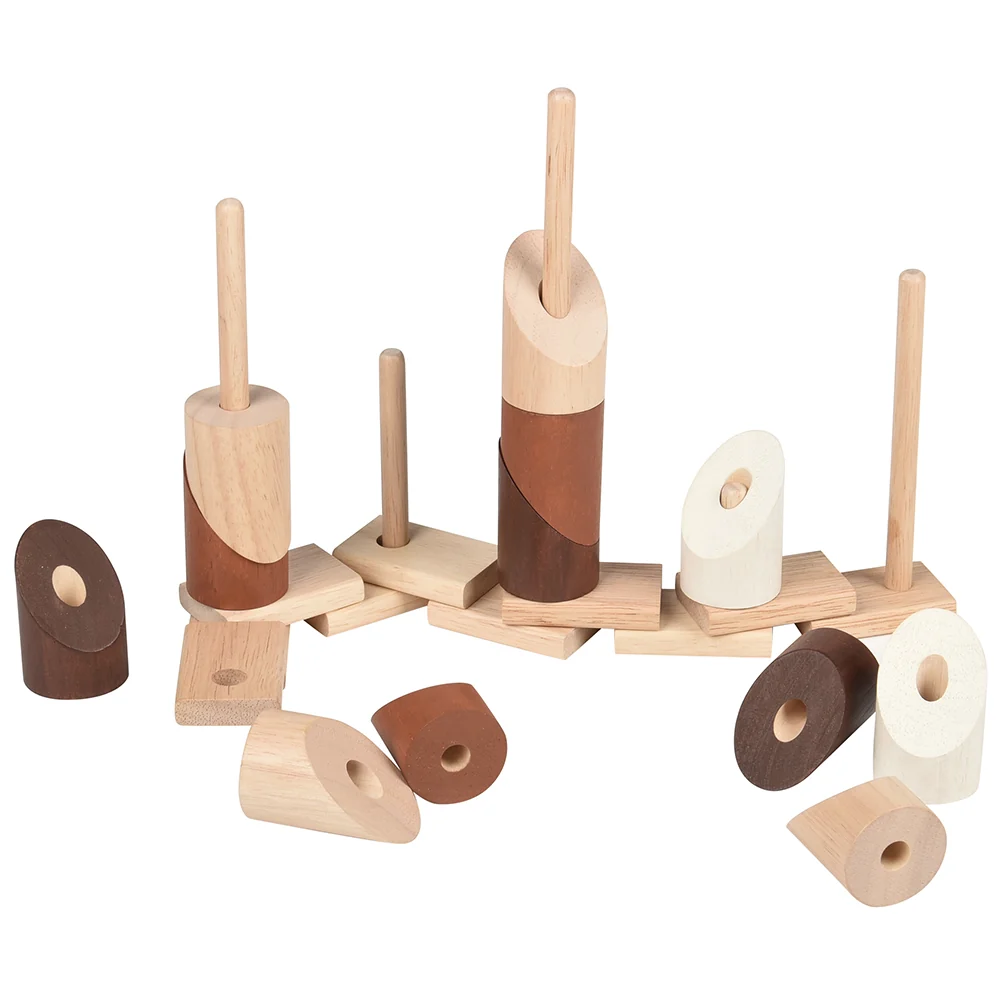 Natural Geo Stacker | 20-Piece Wooden Eco-Friendly Set - Image 3