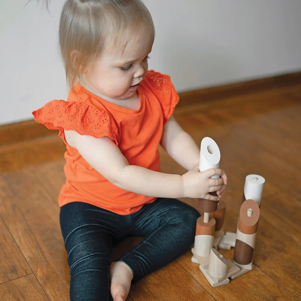 Natural Geo Stacker | 20-Piece Wooden Eco-Friendly Set - Image 7