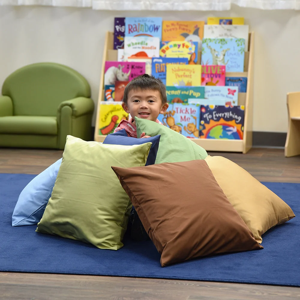Natural & Calm Colors Classroom Pillows | Set of 6 Soft 17" Cushions - Image 4
