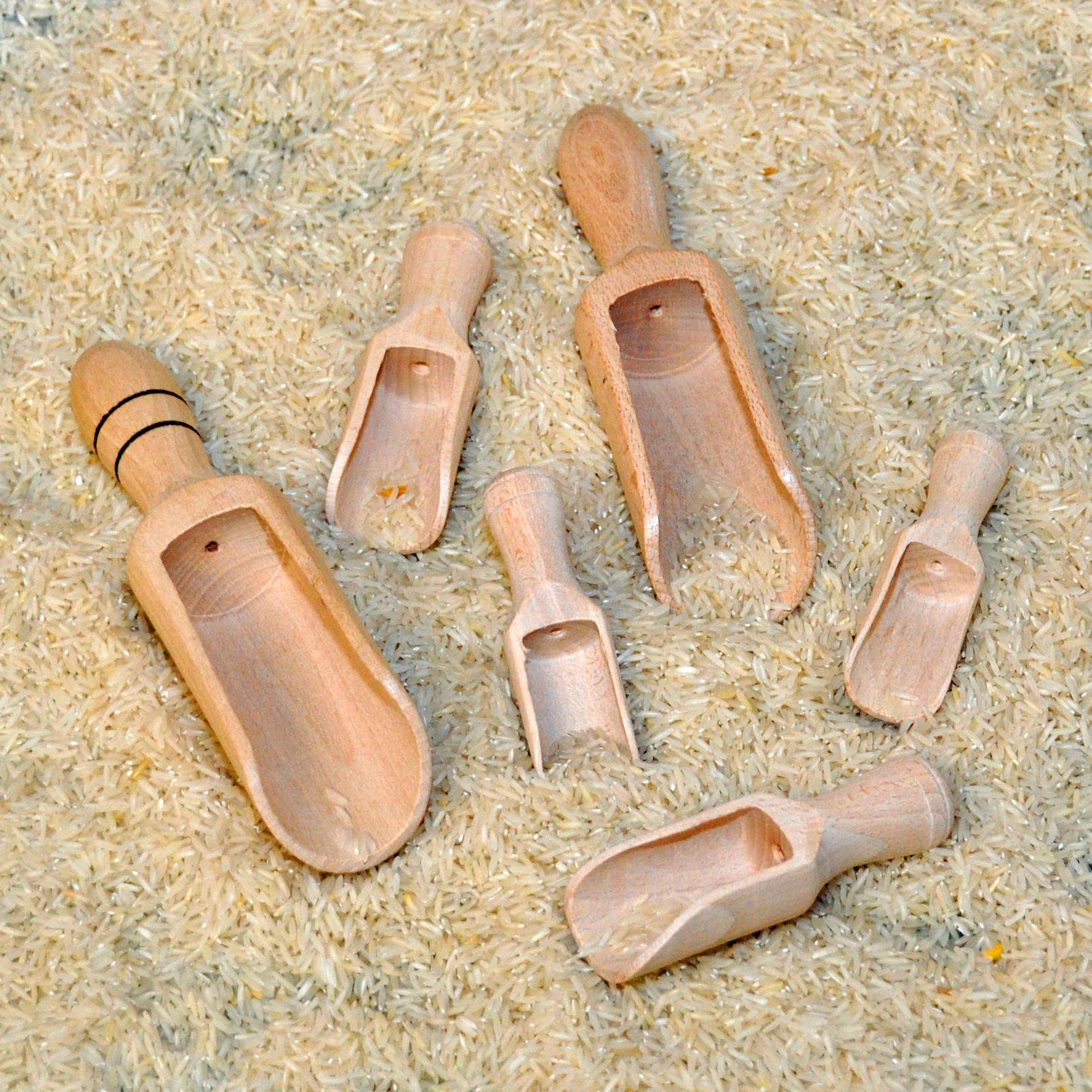 Wooden Scoops | Montessori Sensory Play & Fine Motor Development 6-Piece Set