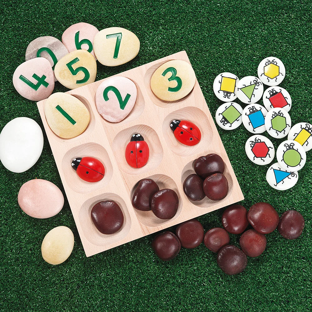 Yellow Door® Montessori Natural Sorting Tray | 9-Section FSC Beech Wood Tray for Ages 2+ - Image 3