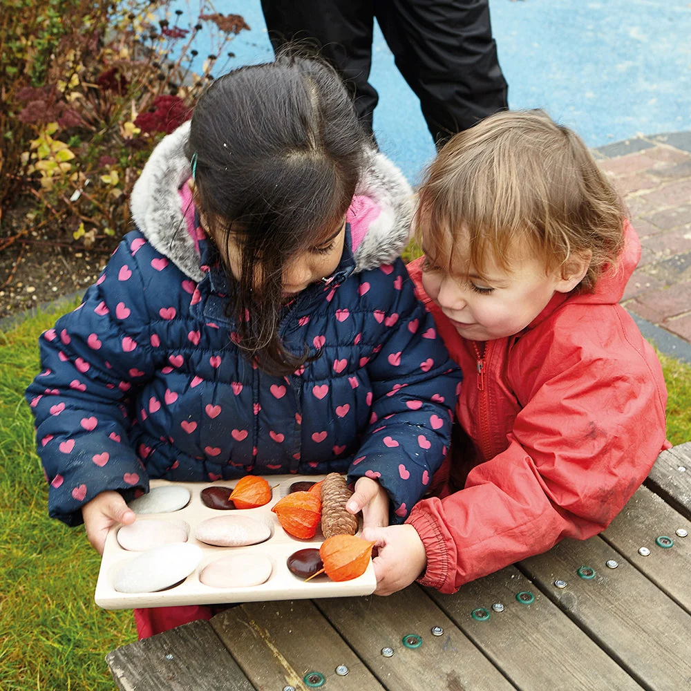 Yellow Door® Montessori Natural Sorting Tray | 9-Section FSC Beech Wood Tray for Ages 2+ - Image 6