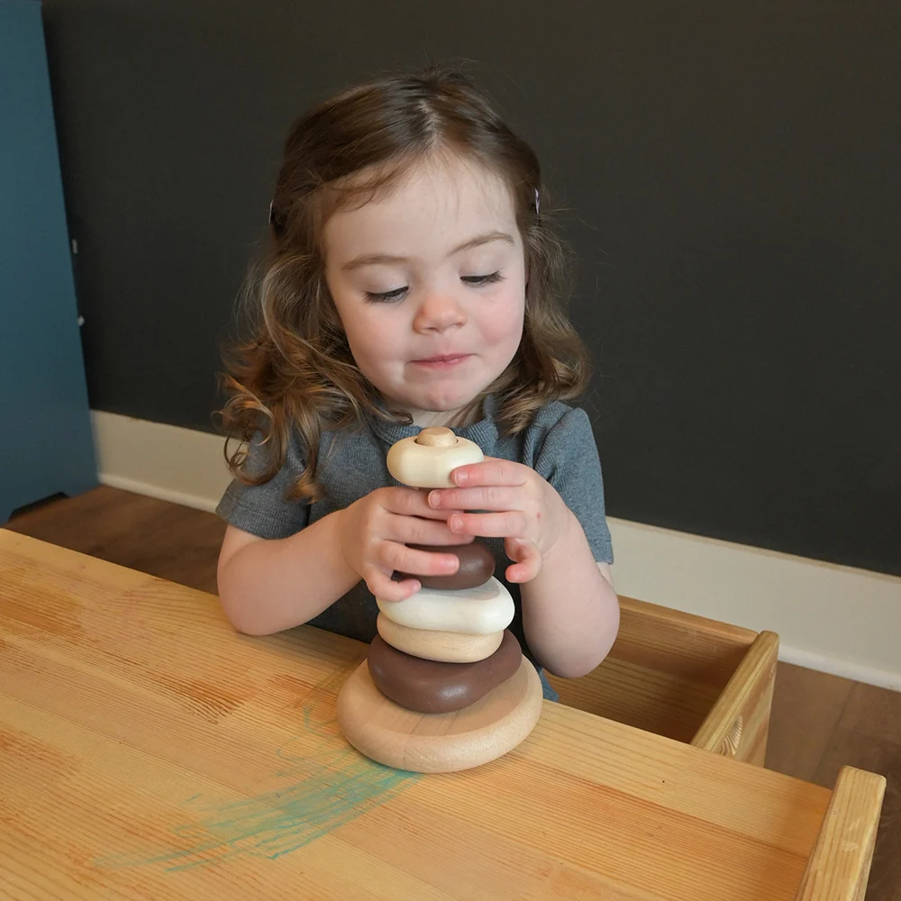 Eco-Friendly Wooden Stacking Pebbles | 7-Piece Natural Sequencing Toy - Image 13