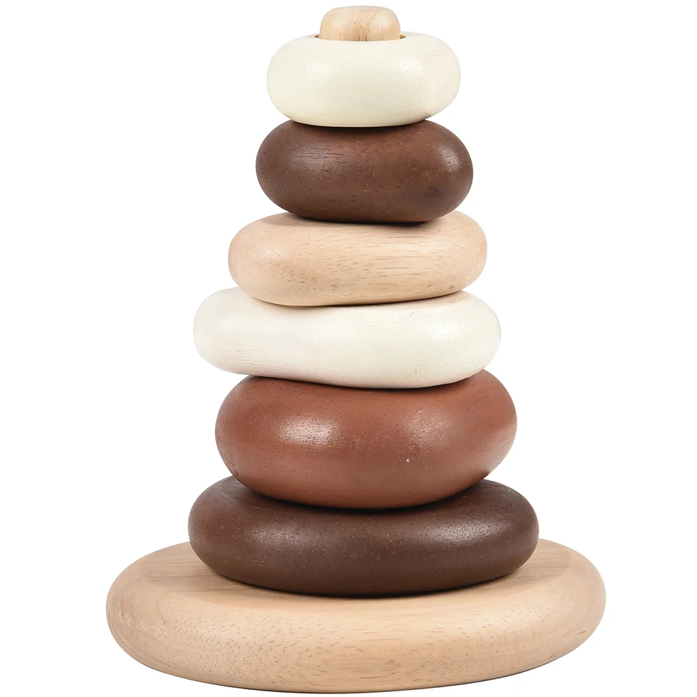 Eco-Friendly Wooden Stacking Pebbles | 7-Piece Natural Sequencing Toy - Image 5