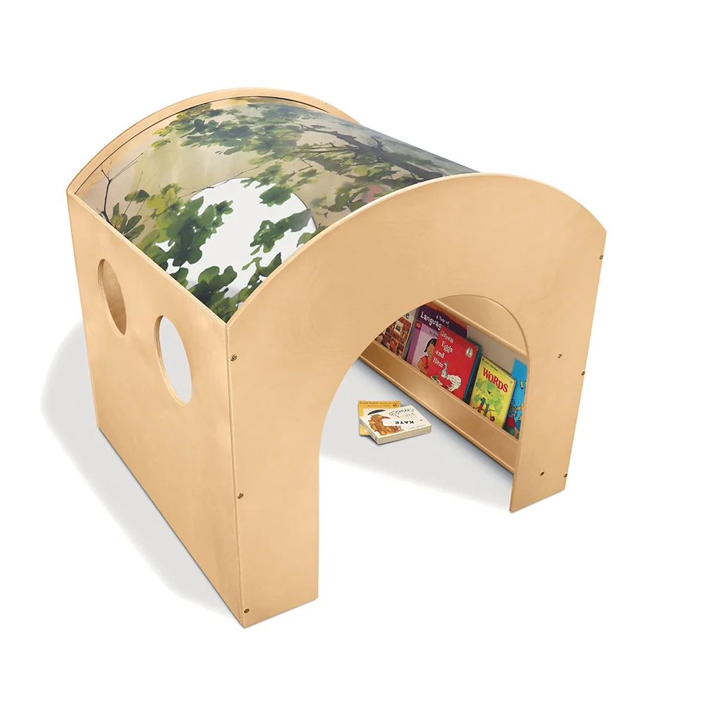 Nature View Reading Nook | Biophilic Canopy Retreat with Book Display & Easy Access - Image 2