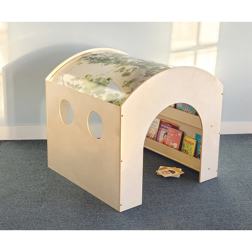 Nature View Reading Nook | Biophilic Canopy Retreat with Book Display & Easy Access - Image 4