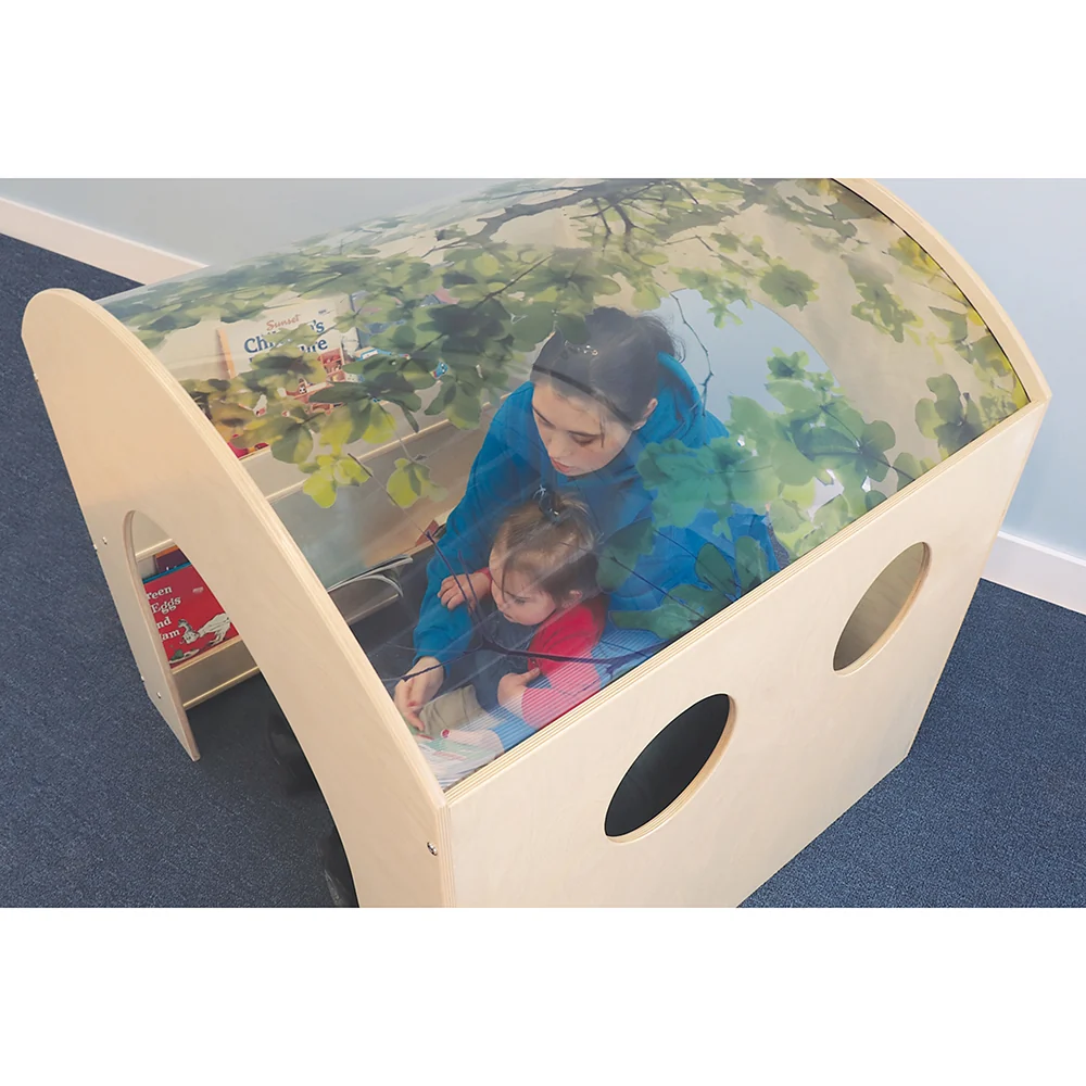 Nature View Reading Nook | Biophilic Canopy Retreat with Book Display & Easy Access - Image 6
