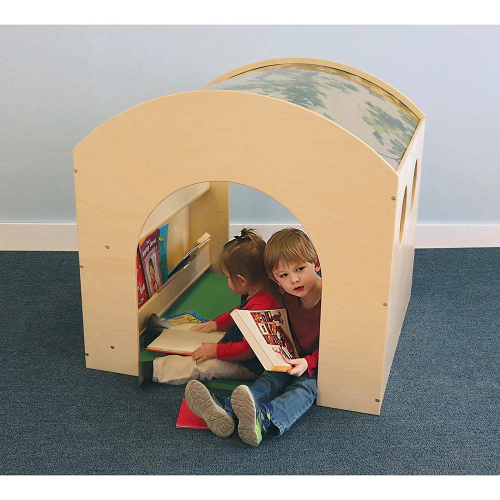 Nature View Reading Haven & Floor Mat Set | Classroom Play House with Built-In Book Shelves - Image 5