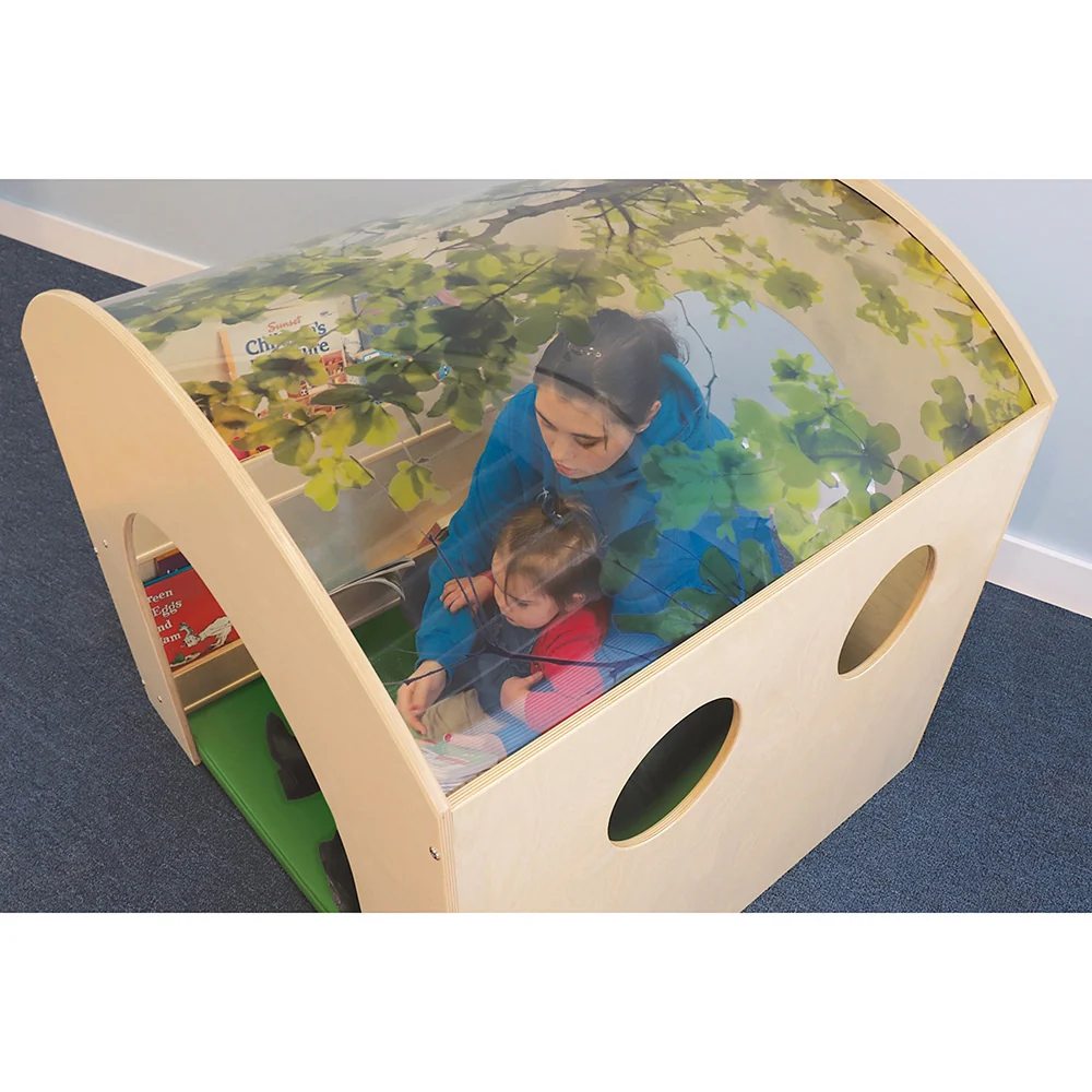 Nature View Reading Haven & Floor Mat Set | Classroom Play House with Built-In Book Shelves - Image 6