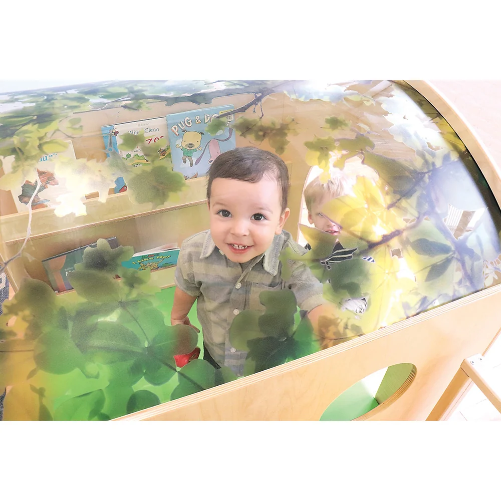 Nature View Reading Haven & Floor Mat Set | Classroom Play House with Built-In Book Shelves - Image 7
