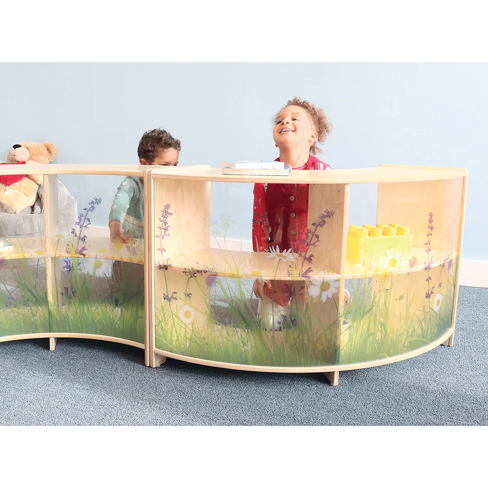 Nature View 24" Curve-In Toddler Storage Cabinet | Safe Acrylic Back & Rounded Edges - Image 4