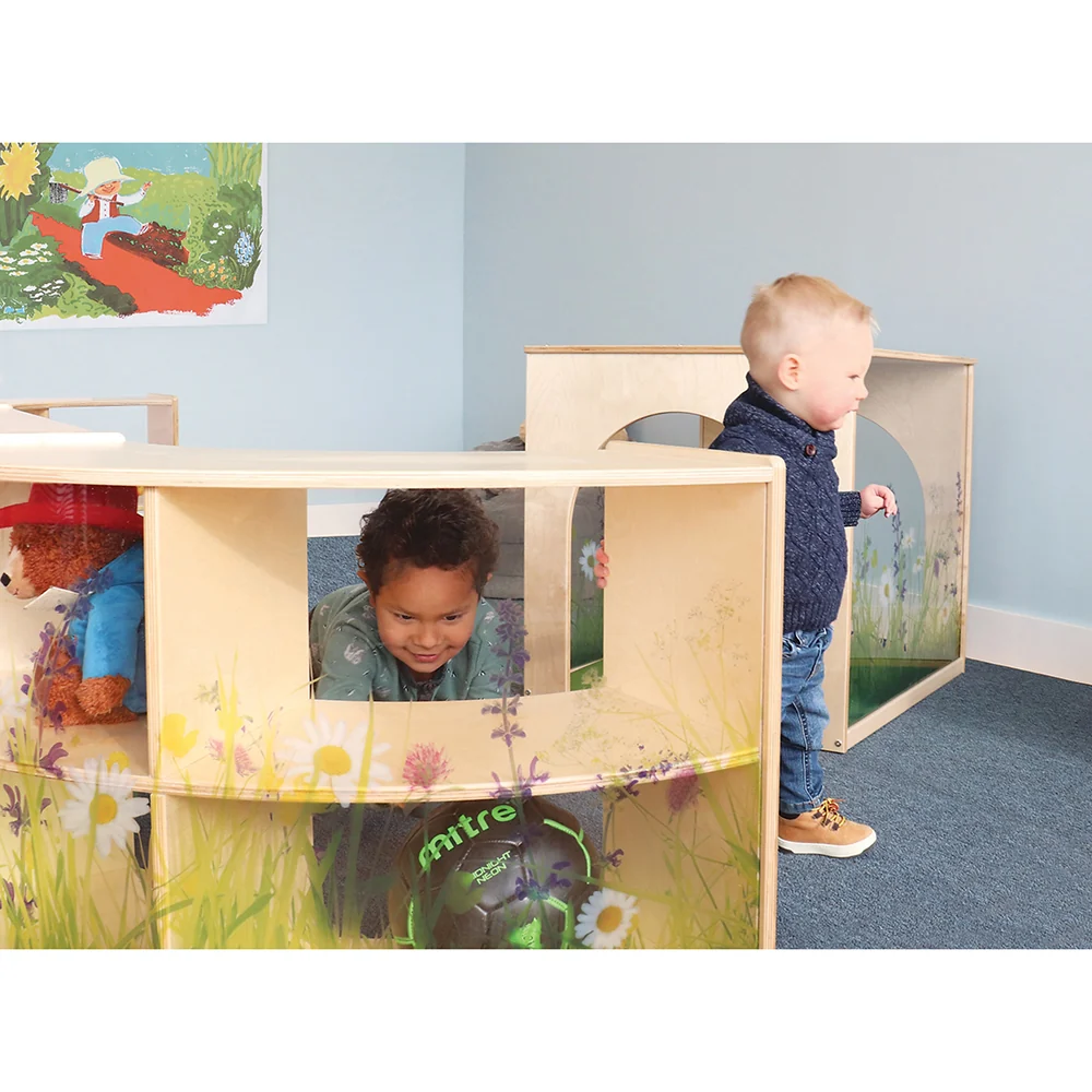 Nature View 24" Curve-In Toddler Storage Cabinet | Safe Acrylic Back & Rounded Edges - Image 5