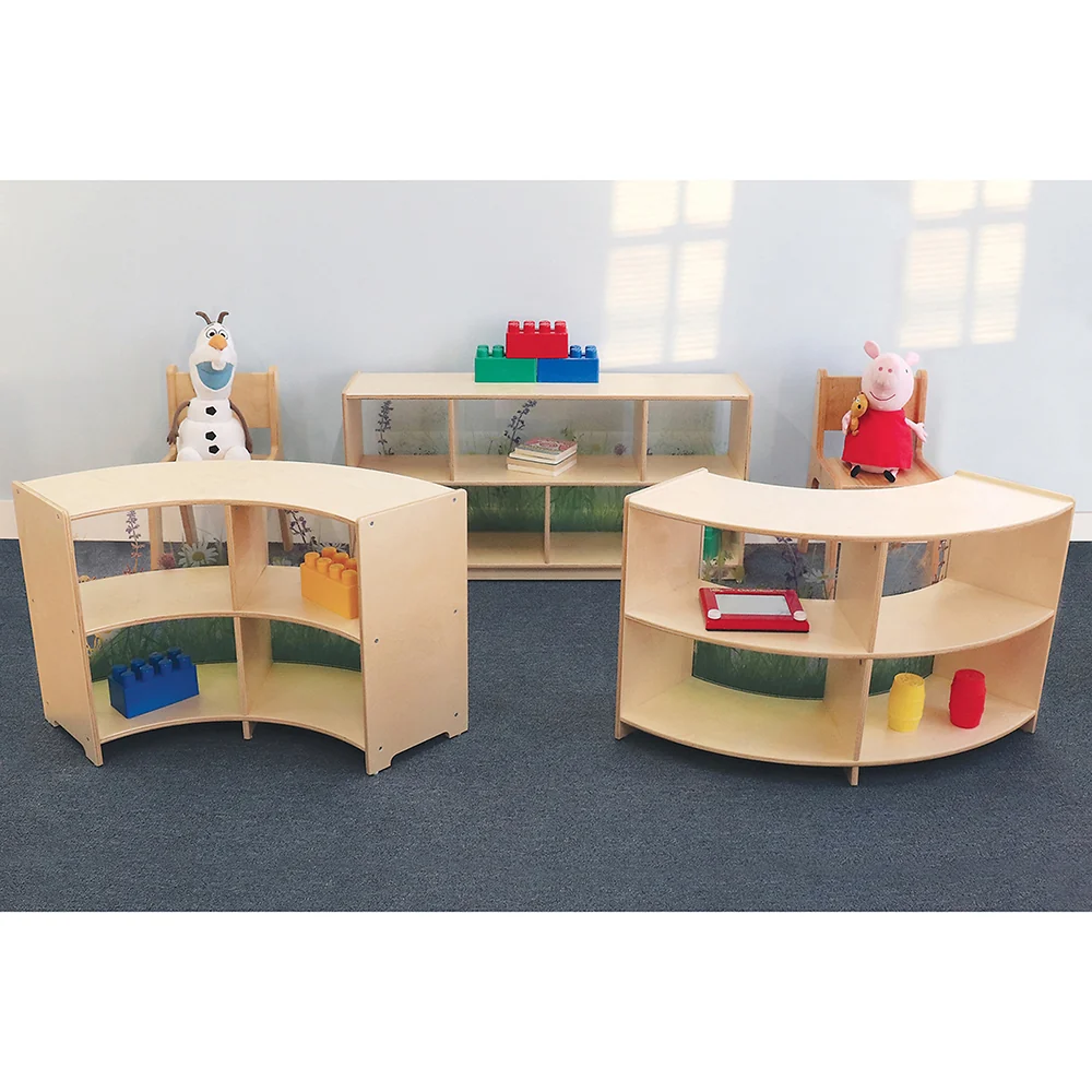 Nature View 24" Curve-Out Toddler Storage Cabinet with Acrylic Nature Scene Back - Image 2