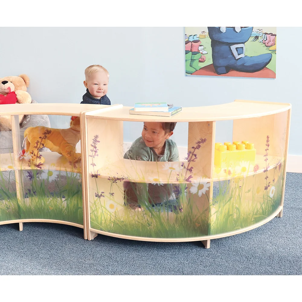 Nature View 24" Curve-Out Toddler Storage Cabinet with Acrylic Nature Scene Back - Image 5