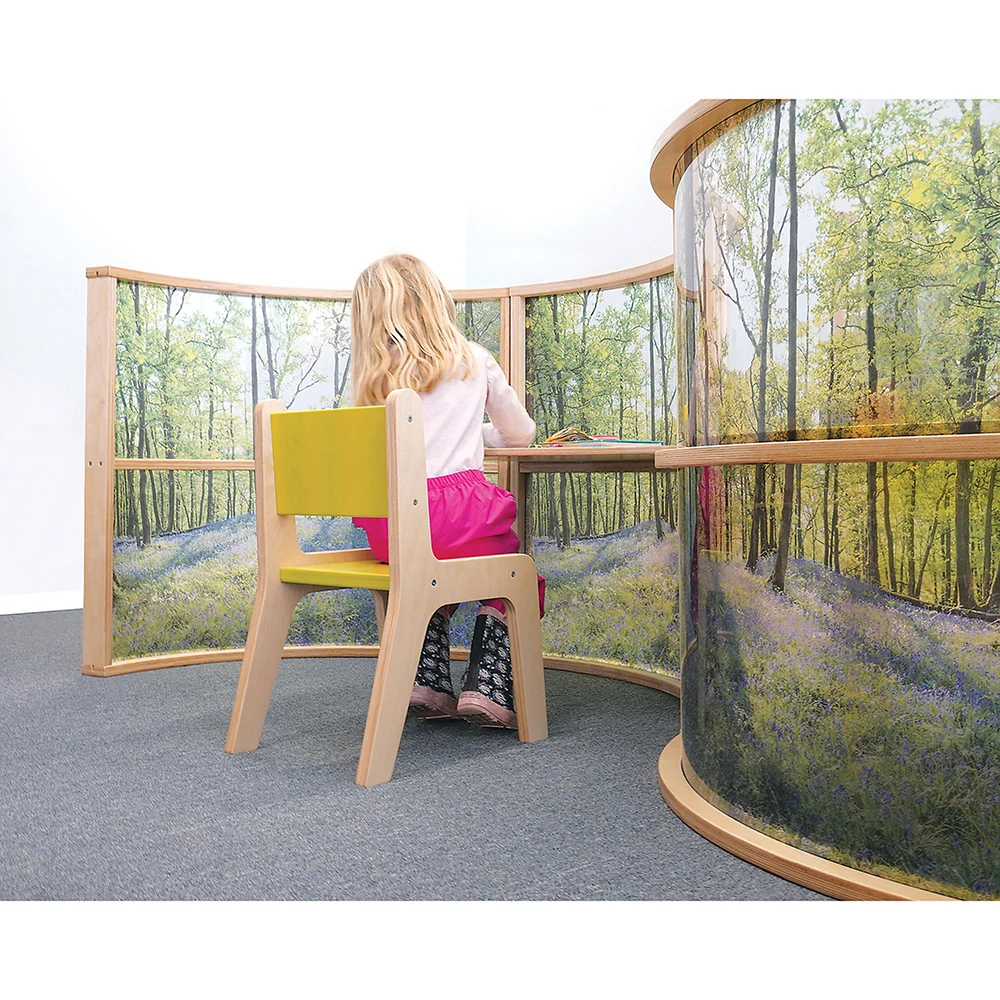 Nature View 36" Curved Acrylic Room Divider | Woodland Classroom Partition - Image 3