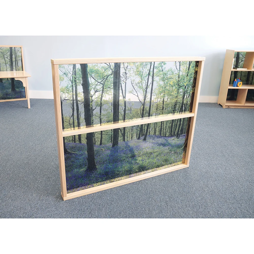 Nature View 36" Acrylic Woodland Divider Panel | Clear Classroom Partition - Image 2