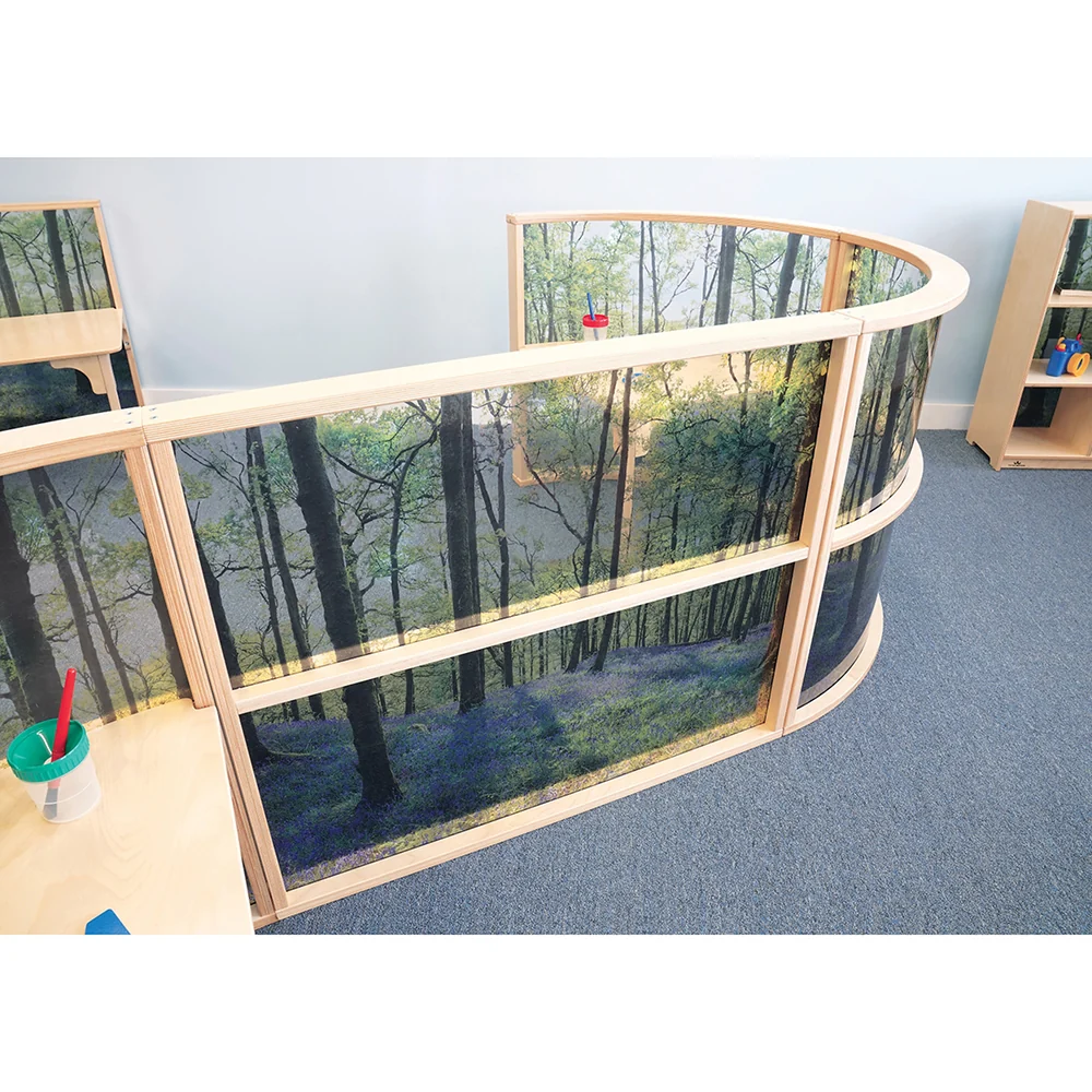 Nature View 36" Acrylic Woodland Divider Panel | Clear Classroom Partition - Image 3