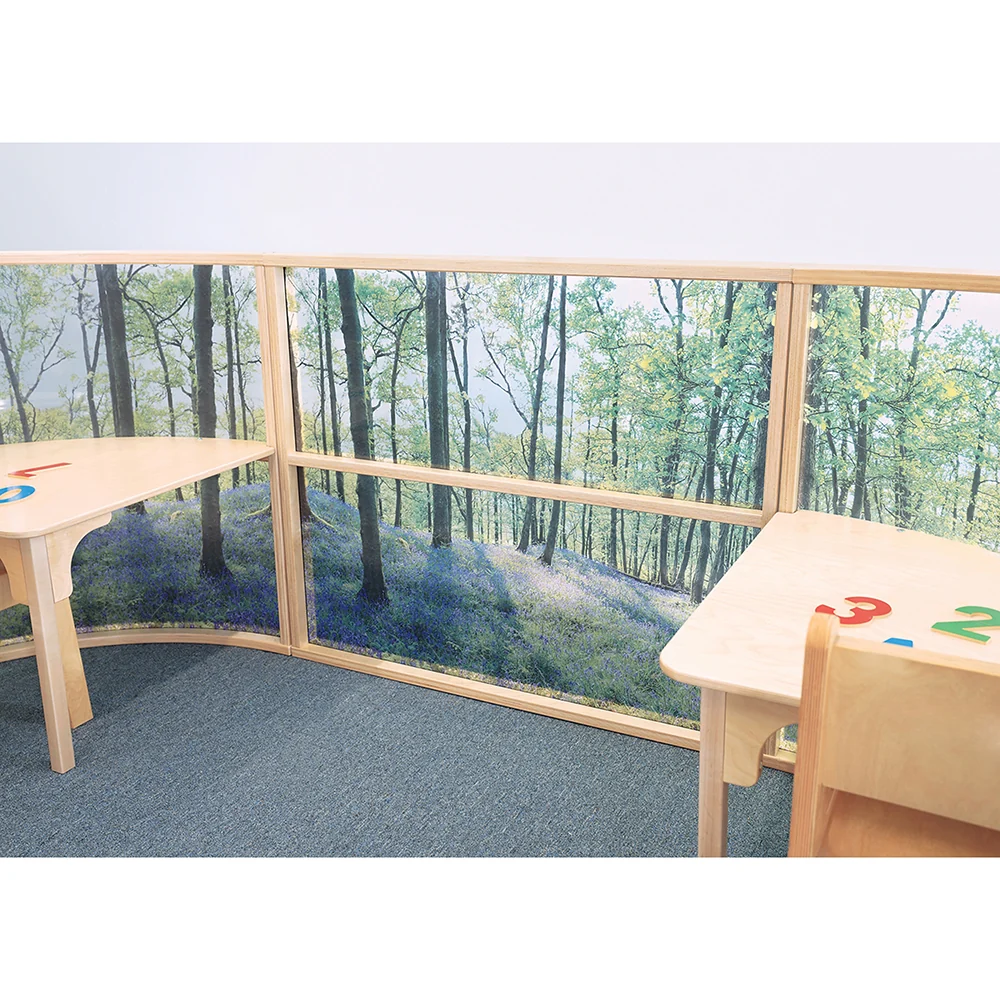 Nature View 36" Acrylic Woodland Divider Panel | Clear Classroom Partition - Image 4