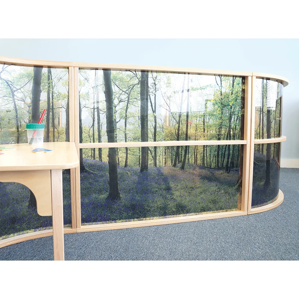 Nature View 36" Acrylic Woodland Divider Panel | Clear Classroom Partition - Image 5