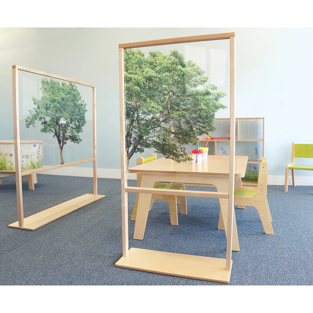 Nature View 25" Tree Acrylic Classroom Partition | Reversible Floor Divider - Image 2