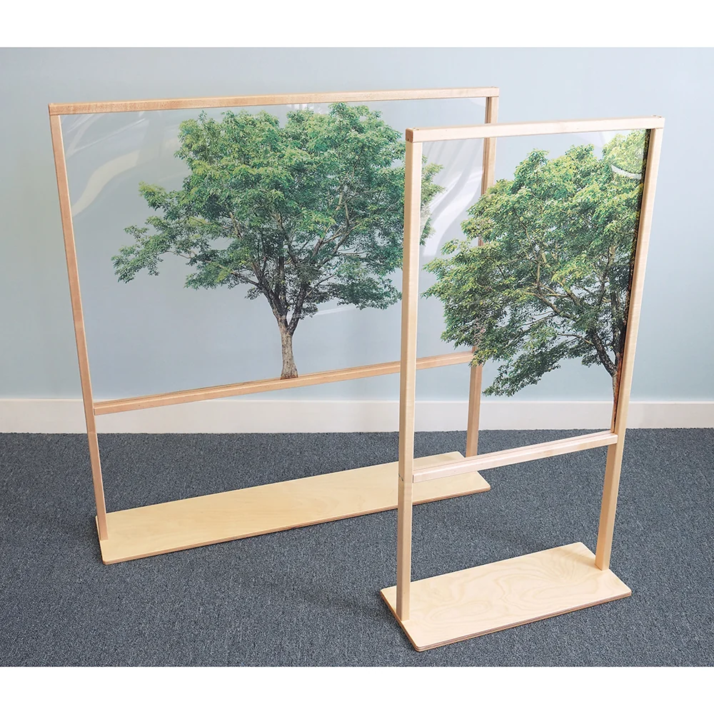 Nature View 48" Tree Acrylic Classroom Partition | Reversible Floor Divider - Image 4
