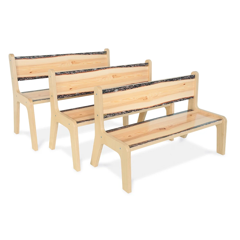 Nature View Live Edge Bench | 10" High Two-Seat Nature-Inspired Bench - Image 2