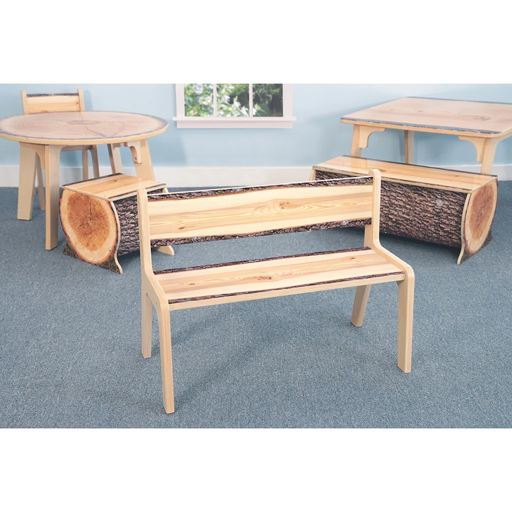 Nature View Live Edge Bench | 14" High Two-Child Nature-Inspired Seating - Image 3