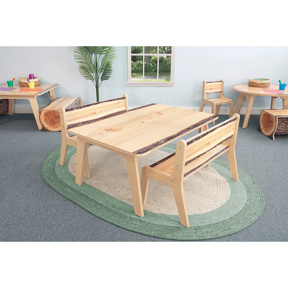Nature View Live Edge Bench | 14" High Two-Child Nature-Inspired Seating - Image 4