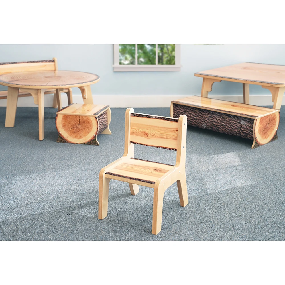 Nature View Live Edge Chair | 10" High Nature-Inspired Classroom Seating for Early Learners - Image 3