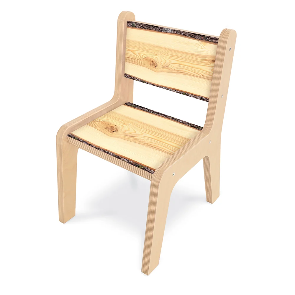 Nature View Live Edge Chair | 12"H Natural Wood-Inspired Early Learning Chair