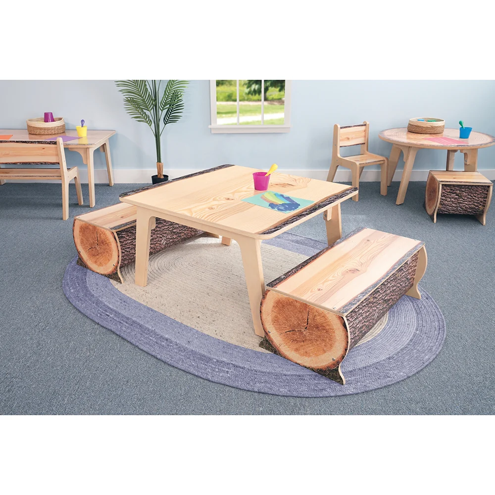 Nature View Kids Log Bench | 12" Live Edge Seating for Reading Corners & Activity Areas - Image 4